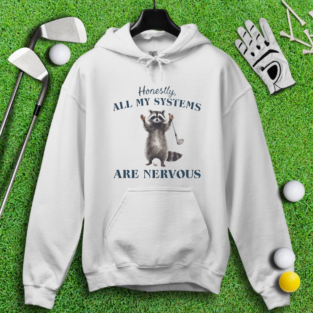 Nervous Raccoon Golf Swing Hoodie