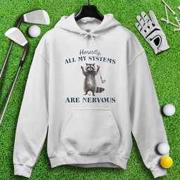 Nervous Raccoon Golf Swing Hoodie