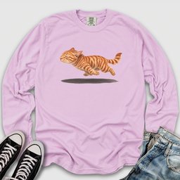 Orange Tabby Zoomies Long Sleeve Tee