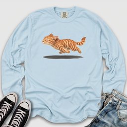 Orange Tabby Zoomies Long Sleeve Tee
