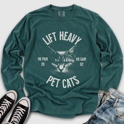 Lift Heavy Pet Cats Long Sleeve Tee