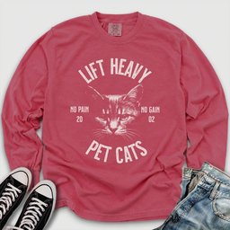 Lift Heavy Pet Cats Long Sleeve Tee