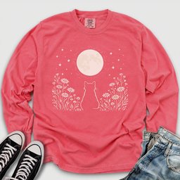 Kitten Moon Long Sleeve Tee