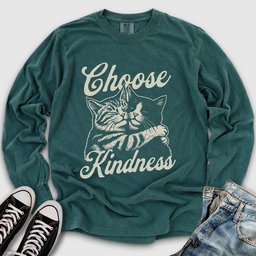 Choose Kindness Cats Long Sleeve Tee