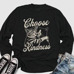 Choose Kindness Cats Long Sleeve Tee
