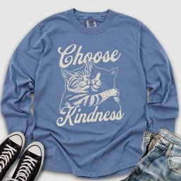 Choose Kindness Cats Long Sleeve Tee