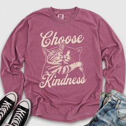 Choose Kindness Cats Long Sleeve Tee