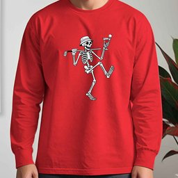 Martini Skeleton Strut Long Sleeve Tee