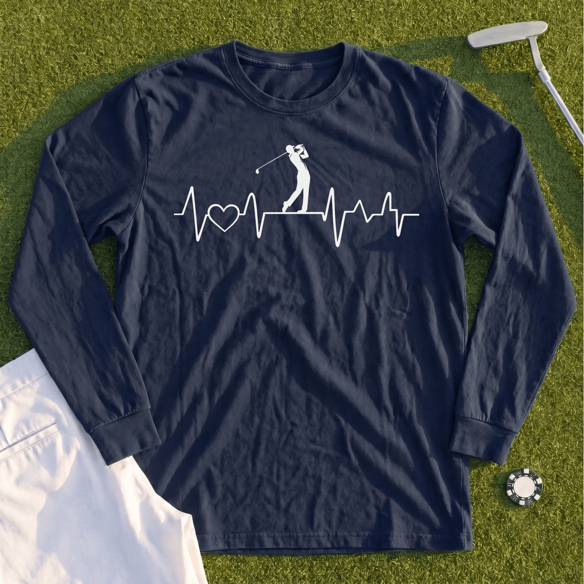 Golf Heartbeat Line Long Sleeve Tee