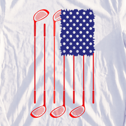 USA Flag Clubs & Balls Long Sleeve Tee