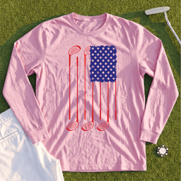 USA Flag Clubs & Balls Long Sleeve Tee