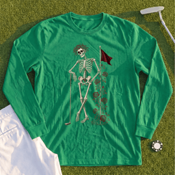Rose Skeleton Leaning Long Sleeve Tee