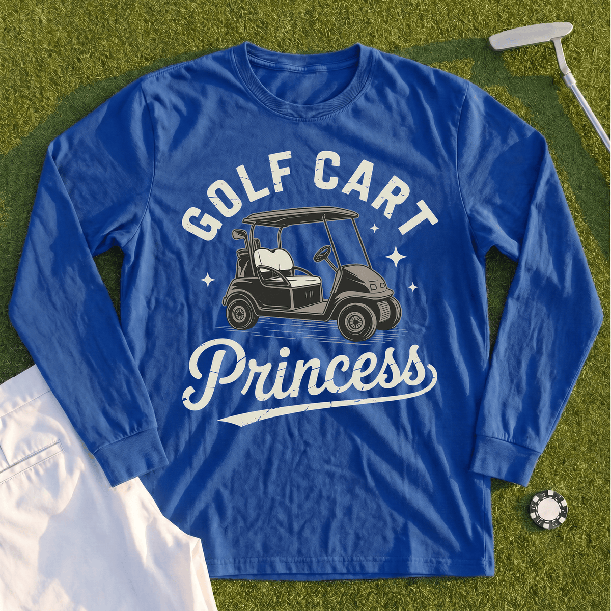 Golf Cart Princess Long Sleeve Tee