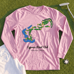 Cypress Point Club Course Map Long Sleeve Tee