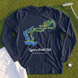 Cypress Point Club Course Map Long Sleeve Tee