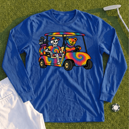 Tie Dye Golf Cart Long Sleeve Tee