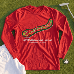 St Andrews Course Map Long Sleeve Tee