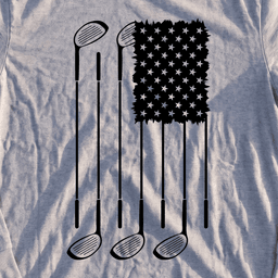 USA Flag Clubs & Stars Long Sleeve Tee