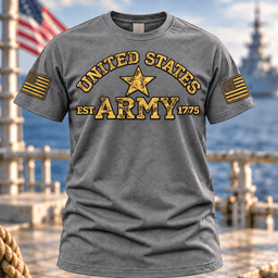United States Army Est 1775 T Shirt Hoodie Baseball Cap Gift For Men T-shirt Gray