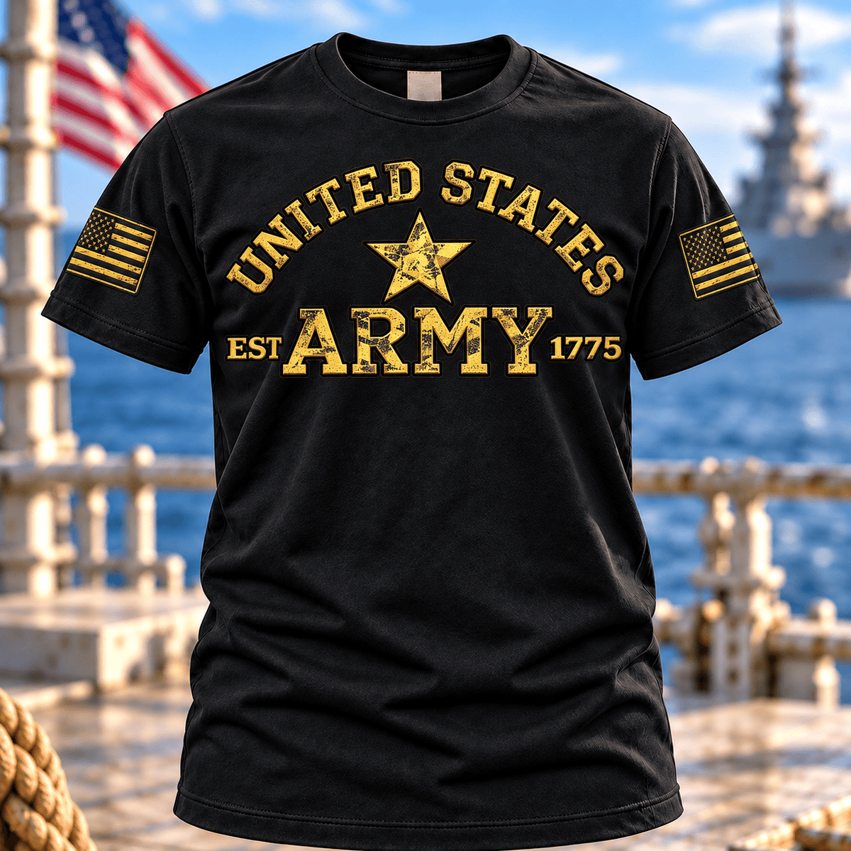 United States Army Est 1775 T Shirt Hoodie Baseball Cap Gift For Men T-shirt Black