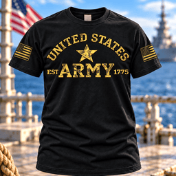 United States Army Est 1775 T Shirt Hoodie Baseball Cap Gift For Men T-shirt Black