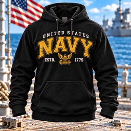 United States Navy Est 1775 T Shirt Hoodie Baseball Cap Gift For Men Hoodie Black