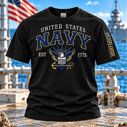 United States Navy Anchors Aweigh Est 1775 T Shirt Hoodie Baseball Cap Gift For Men T-shirt Black