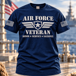 Air Force Veteran Winged Star Honor Service Sacrifice T Shirt Hoodie Baseball Cap Gift For Men T-shirt Navy