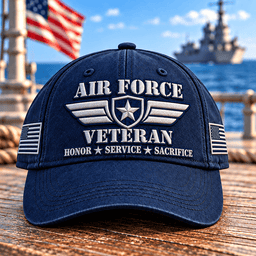 Air Force Veteran Winged Star Honor Service Sacrifice T Shirt Hoodie Baseball Cap Gift For Men Baseball Cap Navy