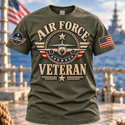 Air Force Veteran Aircraft Emblem T Shirt Hoodie Baseball Cap Gift For Men T-shirt Army Green