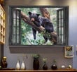 Black Bears 3D Window View Prints 3D Window View Wild Animals Lover Gift Idea Gift Father Day Framed Prints, Canvas Paintings Wrapped Canvas 8x10