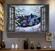 Bears 3D Window View Prints 3D Window View Wild Animals Lover Gift Idea Gift Father Day Bear Family Framed Prints, Canvas Paintings Wrapped Canvas 8x10