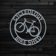 Metal Bike Shed Sign Laser Cut Custom Indoor/ Outdoor Bike Sign Personalised Bike Shop Custom Metal Bike Shed Sign