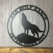 Howling Wolf Metal Ranch Sign Cut Metal Sign Metal Wall Art Metal House Sign