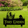 Fairy Garden Sign Post - Metal Garden Sign Cut Metal Sign Wall Metal Art