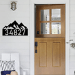 Metal Mountain House Number Sign Mountain Address Sign Modern Address Art Decor Address Sign Metal Address Sign Address