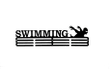 Swimming- Medal Hanger Holder Display Rack 3 Rung Cut Metal Sign Metal Wall Art