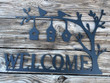 Metal Welcome Sign Outdoor Welcome Sign Bird Metal Sign Wedding Gift Outdoor Welcome Sign Out Door Welcome Word Art