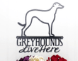 Greyhounds Live Here Metal Sign - Silver Greyhound Hound Dog Sign Metal Wall Art Wall Decor Signs Dog