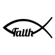 Ichthys Faith Metal Wall Art Sign Religious Fish With Faith Word Art Jesus Wall Sign