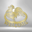 Welcome Rooster Metal Wall Art Sign Farm House Themed Metal Wall Art Welcome Metal Wall Plaque