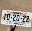 Wedding License - Car License Plate Wedding Car Just Married Wedding Date Sign Personalized License 10 Year Anniversary