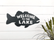 Welcome To The Lake House Metal Sign Metal Sign Lake House Sign Fish Welcome Sign Rustic Fish Sign Metal Sign