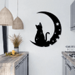 Moon Cat Metal Wall Art Luna Cat With Star Metal Sign Cat Lover Wall Decor Cat Lover Gift Black Cat Metal Sign Home