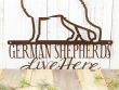 German Shepherds Live Here Metal Sign - Copper Dog Sign Door Sign Wall Hanging Wall Plaque Wall Art Plaque