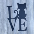 Love Cat Metal Sign Cut Metal Sign Wall Metal Art