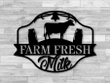 Farm Fresh Milk Metal Sign Farmhouse Wall Decoration Shabby Chic Decor