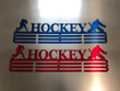 Hockey- Medal Hanger Holder Display Rack 3 Rung Cut Metal Sign Metal Wall Art