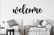 Welcome Sign Welcome Wood Sign Welcome Wall Decor Welcome Word Sign Wood Cutout Sign Wood Words Entryway Wall Decor