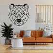 Metal Wall Art Geometric Metal Bear Head Decor Home Office Decoration Wildlife Lover Gift Wall Hangings Bear Sign